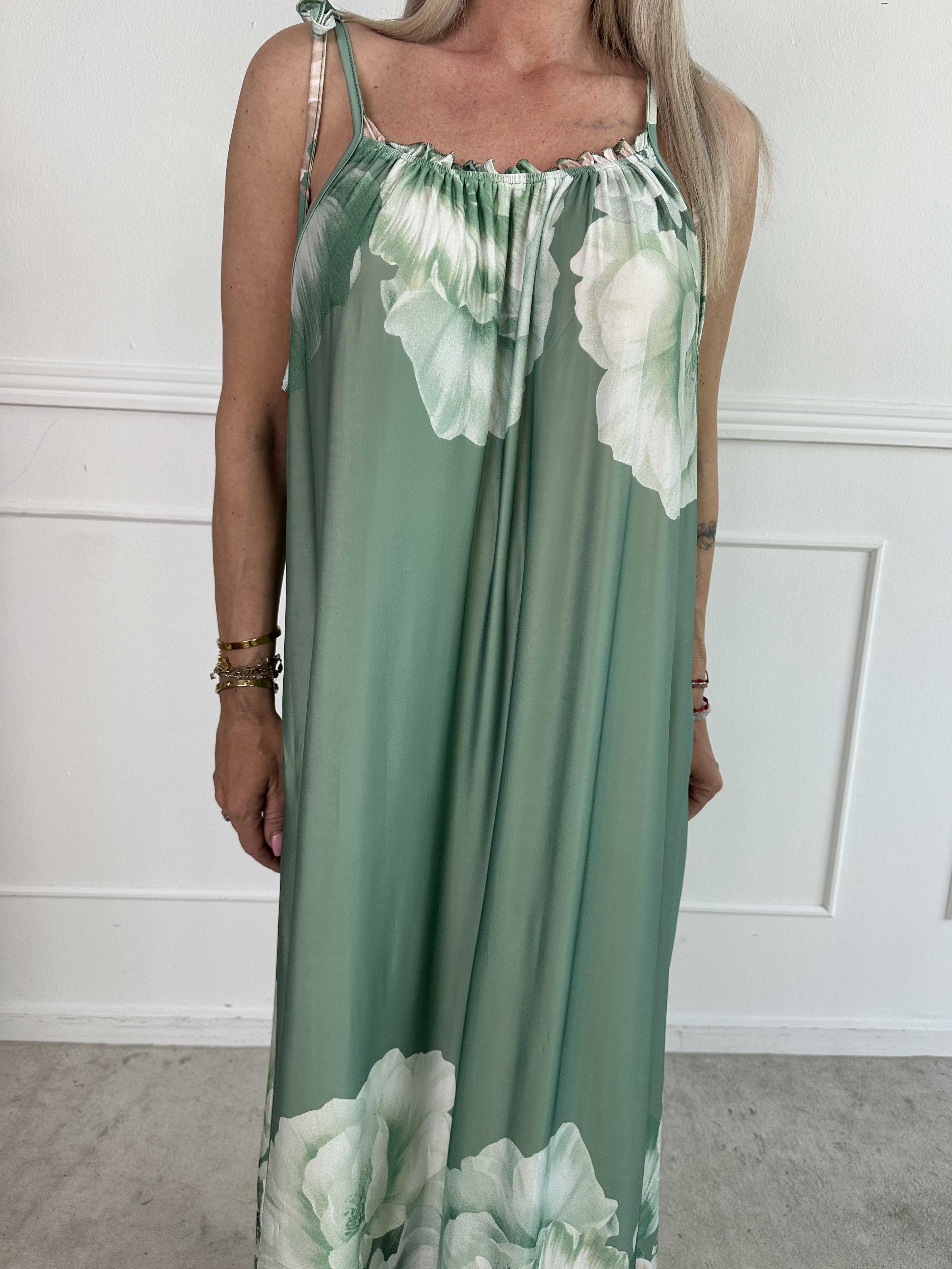 Maya - Sommarklänning med resårband med blommor